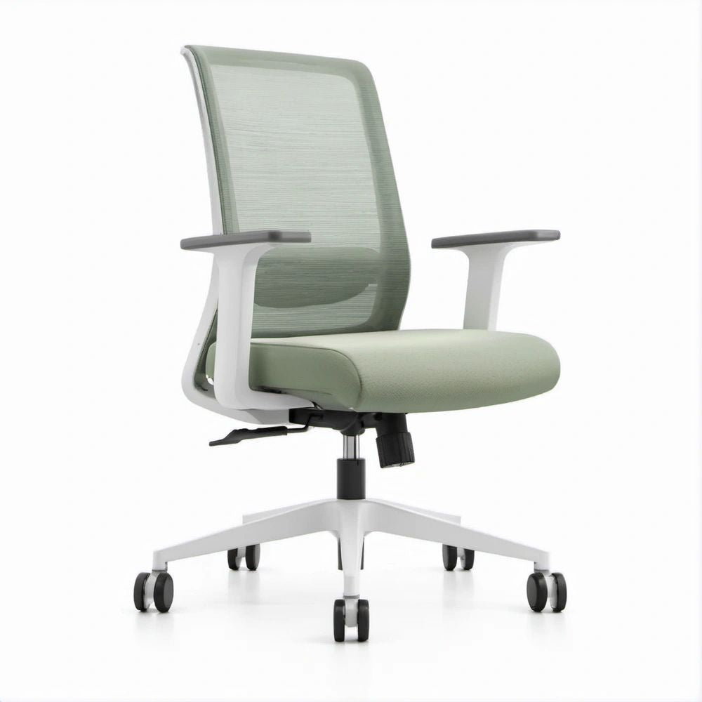Sedia da ufficio girevole Verde chiaro con schienale in rete, 62 x 62 x 96-106 cm